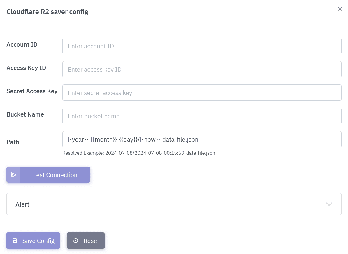 Cloudflare R2 Saver Configuration