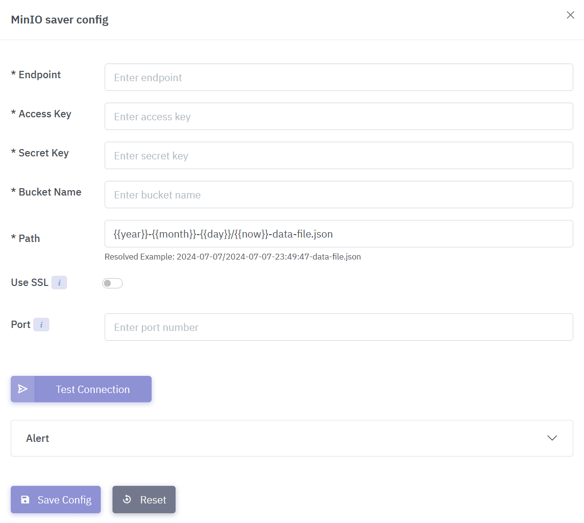 MinIO (S3 Compatible) Saver Configuration