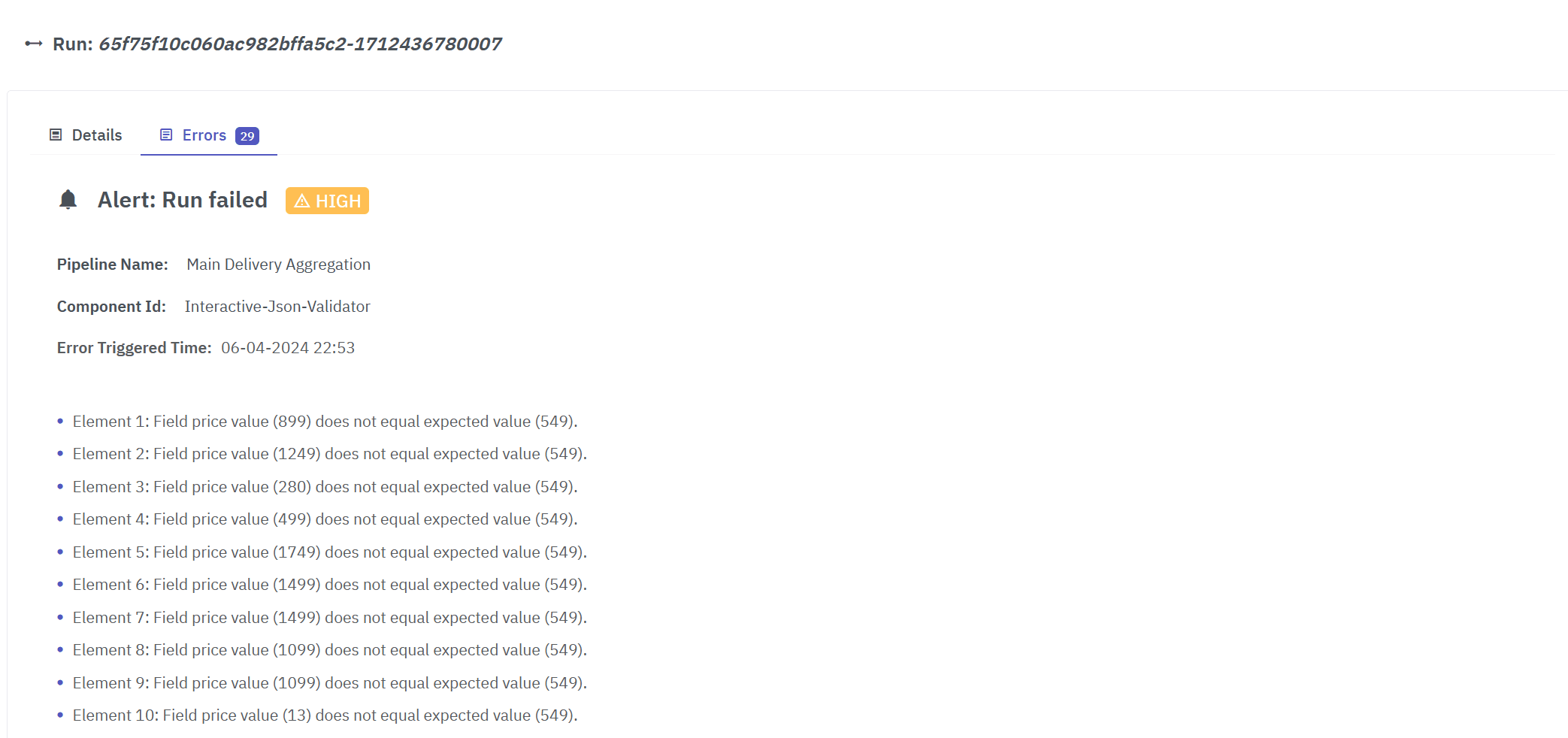 Pipeline Run Errors